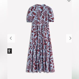 Boden Blue and Burgundy Floral Maxi Dress